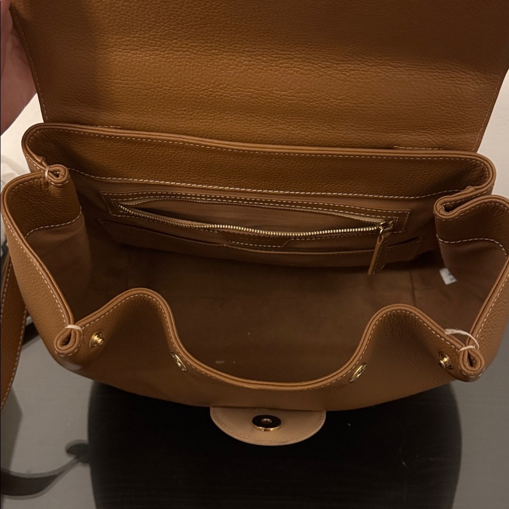 Polene Numbero Un Brown & Tan Leather Top-Handle Satchel - Picture 7 of 7